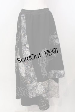 画像1: Qutie Frash / ハカマ風ロングスカート  ブラック O-25-04-10-072-QU-SK-OW-OS