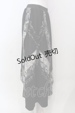 画像2: Qutie Frash / ハカマ風ロングスカート  ブラック O-25-04-10-072-QU-SK-OW-OS