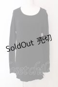 RNA / テレコロング丈スリットロンTシャツ M ブラック O-25-04-10-078-PU-TO-YM-ZT61