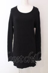 RNA / テレコロング丈スリットロンTシャツ M ブラック O-25-04-10-078-PU-TO-YM-ZT61