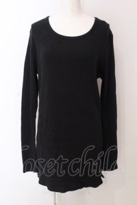 RNA / テレコロング丈スリットロンTシャツ M ブラック O-25-04-10-078-PU-TO-YM-ZT61