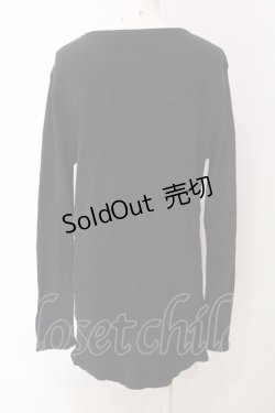 画像2: RNA / テレコロング丈スリットロンTシャツ M ブラック O-25-04-10-078-PU-TO-YM-ZT061
