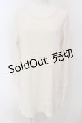 RNA / テレコロング丈スリットロンTシャツ M ホワイト O-25-04-10-079-PU-TO-YM-ZT61