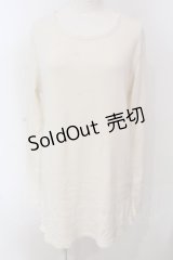 RNA / テレコロング丈スリットロンTシャツ M ホワイト O-25-04-10-079-PU-TO-YM-ZT61