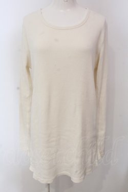 画像1: RNA / テレコロング丈スリットロンTシャツ M ホワイト O-25-04-10-079-PU-TO-YM-ZT61
