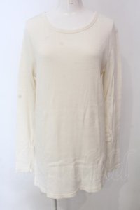 RNA / テレコロング丈スリットロンTシャツ M ホワイト O-25-04-10-080-PU-TO-YM-ZT61