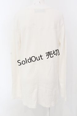 画像2: RNA / テレコロング丈スリットロンTシャツ M ホワイト O-25-04-10-080-PU-TO-YM-ZT061