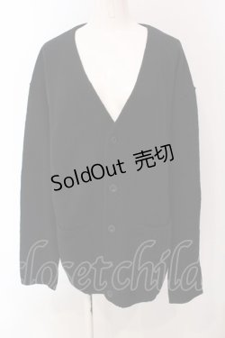 画像1: RNA / 縮絨ルーズカーディガン M ブラック O-25-04-10-084-PU-SK-YM-ZT59