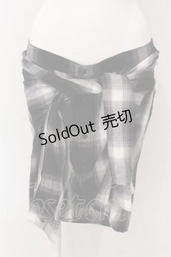 画像1: 【SALE】RNA / オンブレーチェックシャツスカート M ブラック O-25-04-10-086-PU-SK-YM-ZT059