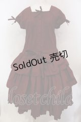 Physical Drop / 3段フリルワンピース  ボルドー O-25-04-10-009-LO-OP-IG-OS