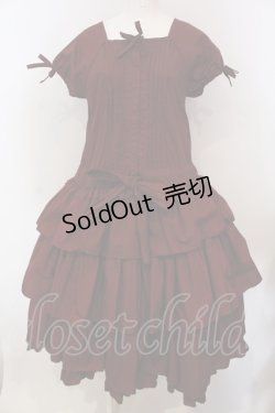 画像1: Physical Drop / 3段フリルワンピース  ボルドー O-25-04-10-009-LO-OP-IG-OS