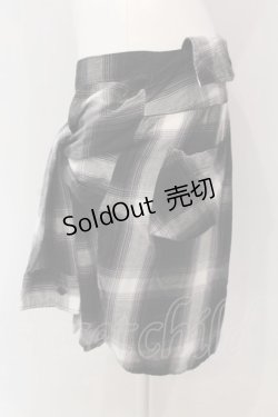 画像2: 【SALE】RNA / オンブレーチェックシャツスカート M ブラック O-25-04-10-086-PU-SK-YM-ZT059