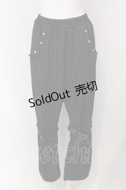 画像1: Drug Honey / ベルテットストライプパンツ  ブラック O-25-04-10-087-PU-PA-OW-OS