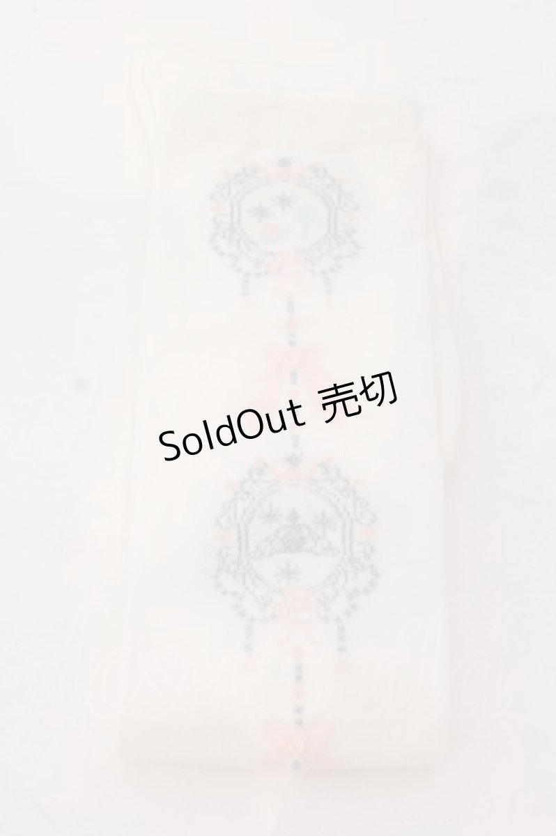 画像1: 【SALE】BABY,THE STARS SHINE BRIGHT / Cinderella Jewelryオーバーニーソックス  シロ O-25-05-27-1015-BA-ZA-IG-ZT394-F005 (1)