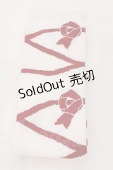 BABY,THE STARS SHINE BRIGHT / レースアップ柄オーバーニー  シロ×えんじ O-25-04-10-093-BA-ZA-IG-OS