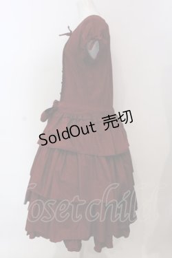 画像3: Physical Drop / 3段フリルワンピース  ボルドー O-25-04-10-009-LO-OP-IG-OS