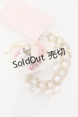 metamorphose / くまちゃんブレスレット  オフシロ×フォールド×ピンク O-25-04-10-100-ME-AC-IG-OS