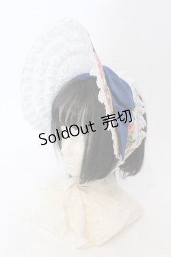 画像1: BAROQUE / Secret garden フラワーボンネット  ブルー O-25-04-10-107-EL-AC-IG-OS