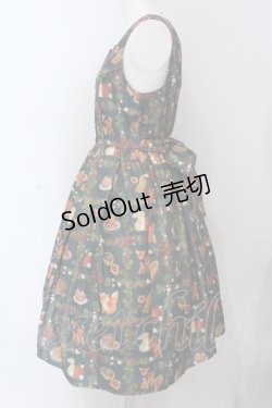 画像3: axes femme kawaii / 森のケーキ屋さん柄ジャンスカ  グリーン O-25-04-10-011-AX-OP-IG-OS
