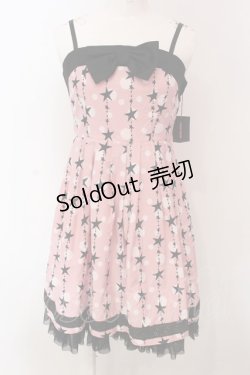 画像1: PEACE NOW / スタードットキャミワンピース M ピンク×ブラック O-25-04-10-024-PU-OP-IG-OS