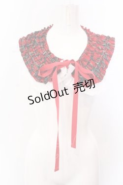 画像1: HEIHEI / チェックフリルつけ襟  アカ O-25-04-11-001-PU-ZA-OW-OS