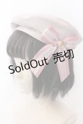Amavel / メッセージリボンブローチ付ベレー帽  ピンク O-25-04-11-014-CA-AC-OW-OS