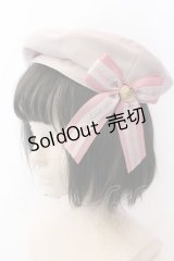 Amavel / メッセージリボンブローチ付ベレー帽  ピンク O-25-04-11-014-CA-AC-OW-OS