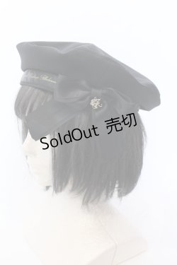 画像1: Amavel / メッセージリボン付ベレー帽  クロ O-25-04-11-021-CA-AC-OW-OS