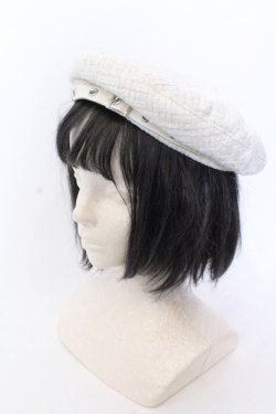 画像1: Ank Rouge / ツイード風ベレー帽  オフシロ O-25-04-11-023-CA-AC-IG-OS