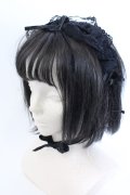 MARBLE / スカラップレースヘッドドレス  ブラック O-25-04-11-025-GO-ZA-OW-OS