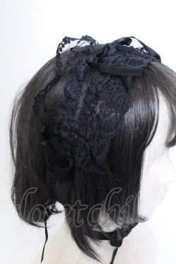 画像2: MARBLE / スカラップレースヘッドドレス  ブラック O-25-04-11-025-GO-ZA-OW-OS