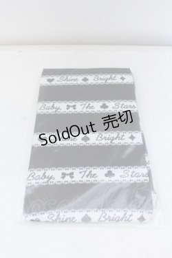 画像1: BABY,THE STARS SHINE BRIGHT / BABYトランプボーダーオーバーニーソックス  クロ×シロ O-25-04-11-038-BA-ZA-OW-OS
