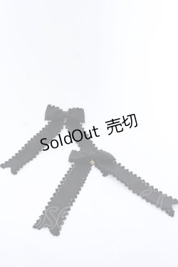 画像1: BABY,THE STARS SHINE BRIGHT / グログランリボンピコレースクリップ  クロ O-25-04-11-042-BA-AC-OW-OS