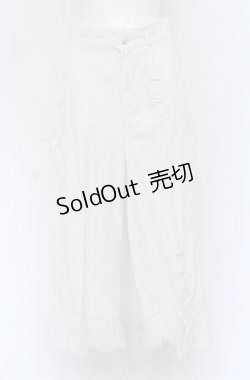 画像1: axes femme / 裾レースストレートデニムパンツ F シロ O-25-04-13-001-AX-PA-OW-OS