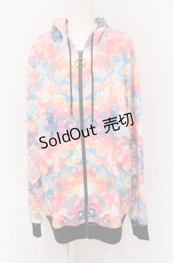 画像1: NieR Clothing / 総柄ZIPパーカー F マルチ O-25-04-13-039-PU-TO-OW-ZT219