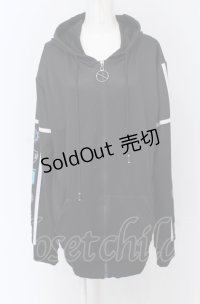 NieR Clothing / 転写ZIPパーカー F ブラック O-25-04-13-042-PU-TO-OW-OS