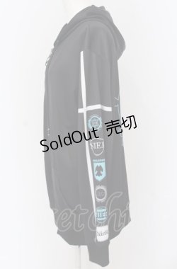 画像2: NieR Clothing / 転写ZIPパーカー F ブラック O-25-04-13-042-PU-TO-OW-OS