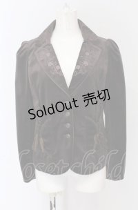 axes femme / 刺繍入りクラシックベロアジャケット M ブラウン O-25-04-13-044-AX-JA-OW-OS