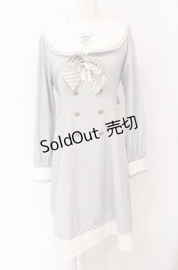 画像1: Amavel / French Ginghamセーラーワンピース F サックス O-25-04-13-006-CA-OP-OW-OS