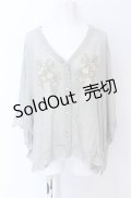axes femme / レース×ローズ刺繍ポンチョ F グリーン O-25-04-13-055-AX-TO-OW-OS