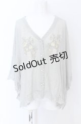 axes femme / レース×ローズ刺繍ポンチョ F グリーン O-25-04-13-055-AX-TO-OW-OS