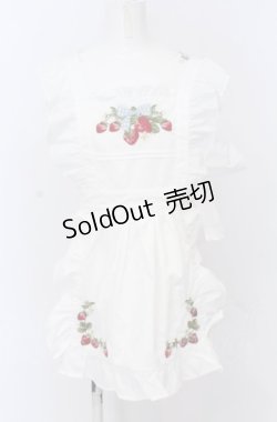 画像1: axes femme kawaii / クラシックベリー刺繍エプロン M シロ O-25-04-13-056-AX-TO-OW-OS
