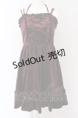 axes femme POETIQUE / ベロアキャミワンピース M ワイン O-25-04-13-057-AX-OP-OW-OS