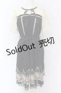 axes femme POETIQUE / 裾刺繍ワンピース M クロ O-25-04-13-058-AX-OP-OW-OS