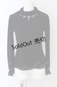 axes femme / ビジュー使いテレコニットソー M クロ O-25-04-13-060-AX-TO-OW-OS