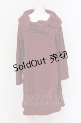 axes femme / (W)リボン襟チュニック M ワイン O-25-04-13-067-AX-OP-OW-OS