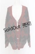 axes femme / ラメジャカードニットカーディガン F クロ×アカ O-25-04-13-068-AX-TO-OW-OS