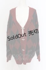 axes femme / ラメジャカードニットカーディガン F クロ×アカ O-25-04-13-068-AX-TO-OW-OS