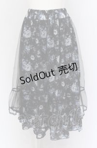 axes femme / マルチWAYレース花柄スカート F ブルー×クロ O-25-04-13-069-AX-SK-OW-OS