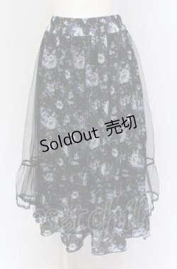 画像1: axes femme / マルチWAYレース花柄スカート F ブルー×クロ O-25-04-13-069-AX-SK-OW-OS